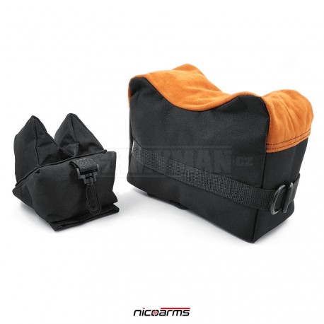NICOARMS Rest Bag Black, střelecký vak, černá + oranžová