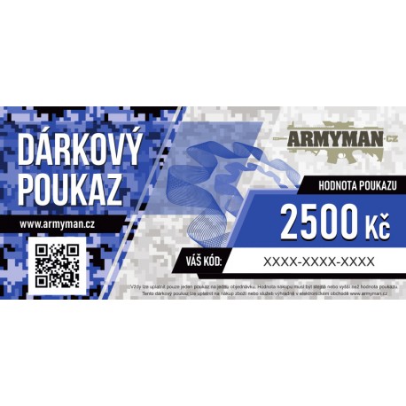 Dárkový poukaz Armyman.cz na nákup zboží v hodnotě 2500 Kč