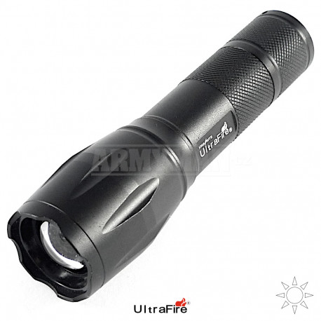 ULTRAFIRE A100 taktická svítilna / baterka se zoomem, bílé světlo