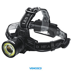VONCOLD HEADDUAL-32 T6 + COB LED tactical headlamp + 2 x 18650 (3.7V) battery.