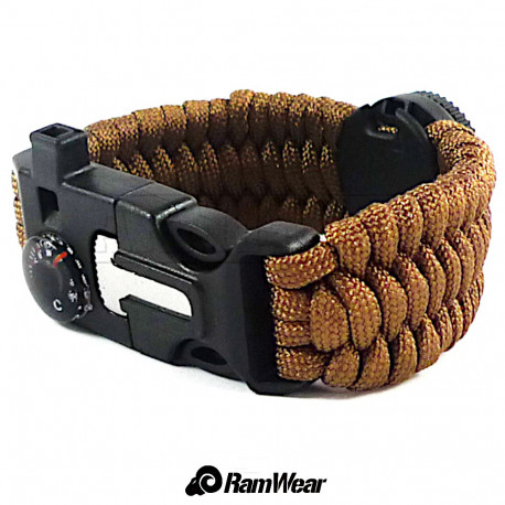 Survivor Emergency Paracord bracelet with compass fire flint starter  scraper whistle : Sports & Outdoors - Amazon.com
